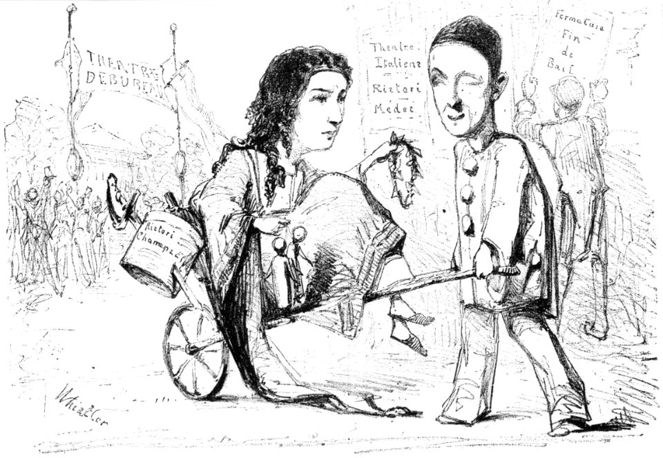 Debureau et Ristori (Le Gaulois, 1858-06-13)