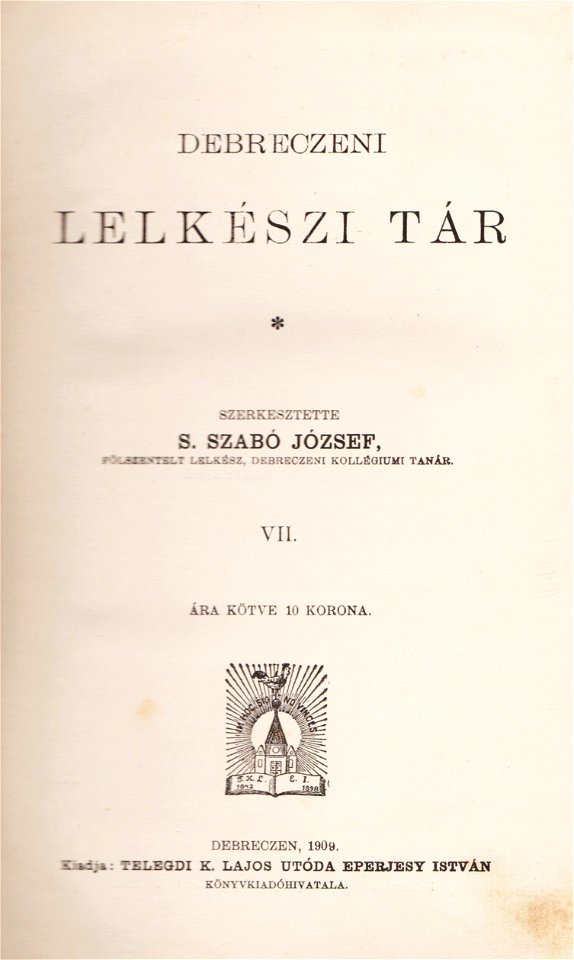 Debreczeni lelkészi tár címlap