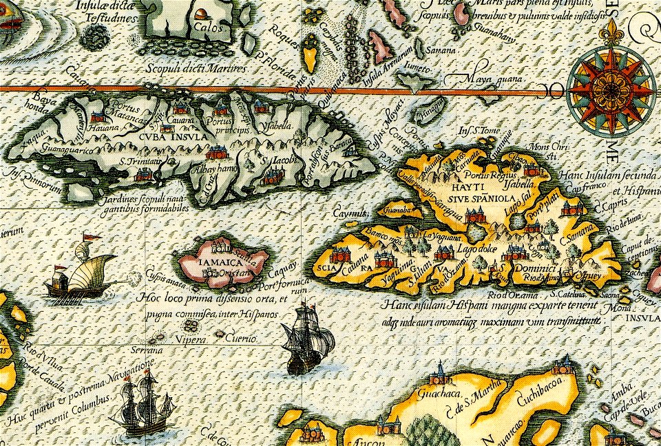 DeBry Map of Caribbean & Florida1594