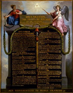 Declaration of the Rights of Man and of the Citizen in 1789. Free illustration for personal and commercial use.