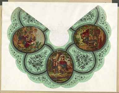 Decorated fan with three scenes LCCN2003680544