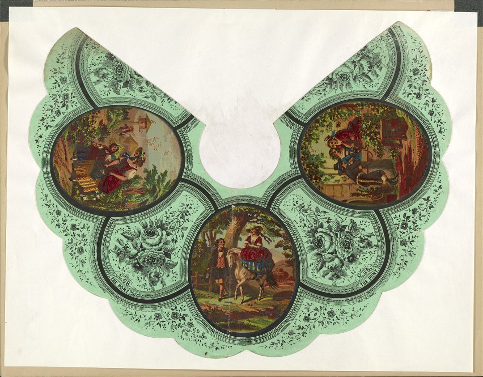 Decorated fan with three scenes LCCN2003680544