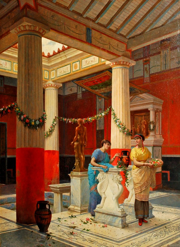 Decorating the Temple by Luigi Bazzani, 1887