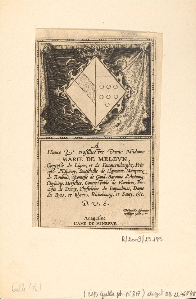 Dedication print by Philip Galle, R-2009-25195, Prints Department, Royal Library of Belgium