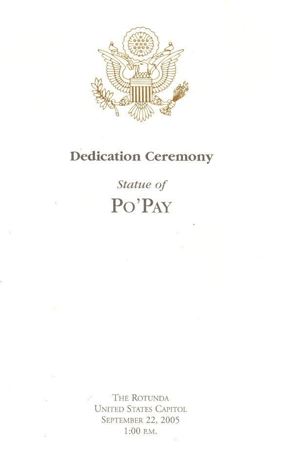 Dedication of Po'pay statue