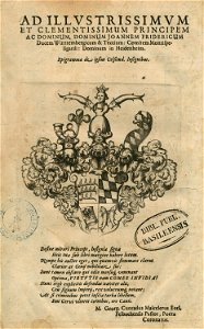 Dedication of the author to the Duke John Friedrich of Württemberg - Breuning Von Buchenbach Hans Jacob - 1612