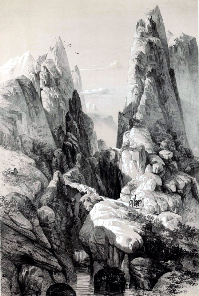 Defile Pir a zan by Eugène Flandin