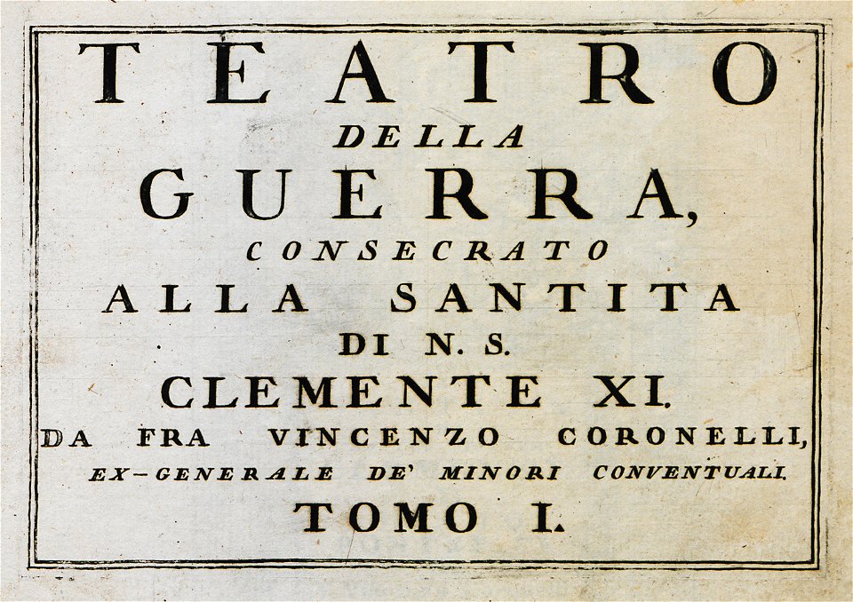 Dedication to Pope Clement XI - Coronelli Vincenzo Maria - 1708