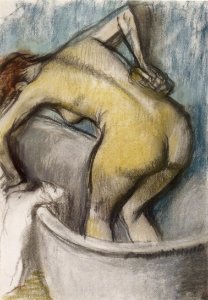 Edgar Degas (1834-1917) - 'The Bath- Woman Supporting her Back', pastel on paper, c. 1887