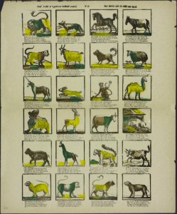 Deez' prent is 't geld wel dubbeld waard, Ziet dieren tam en wild van aard-Catchpenny print-Borms 0557