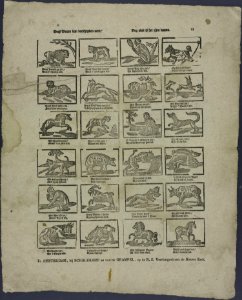 Dees dieren van verscheyden aard, Dog yder is het zijne waard-Catchpenny print-Borms 0759