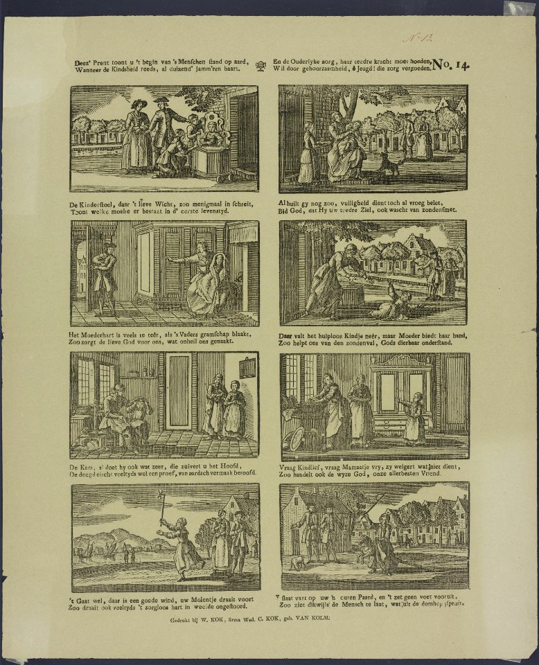 Deez' prent toont u 't begin van 's menschen stand op aard-Catchpenny print-Borms 0969