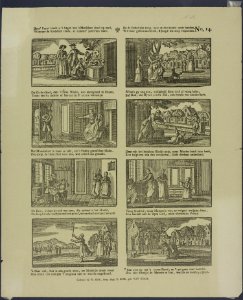 Deez' prent toont u 't begin van 's menschen stand op aard-Catchpenny print-Borms 0969