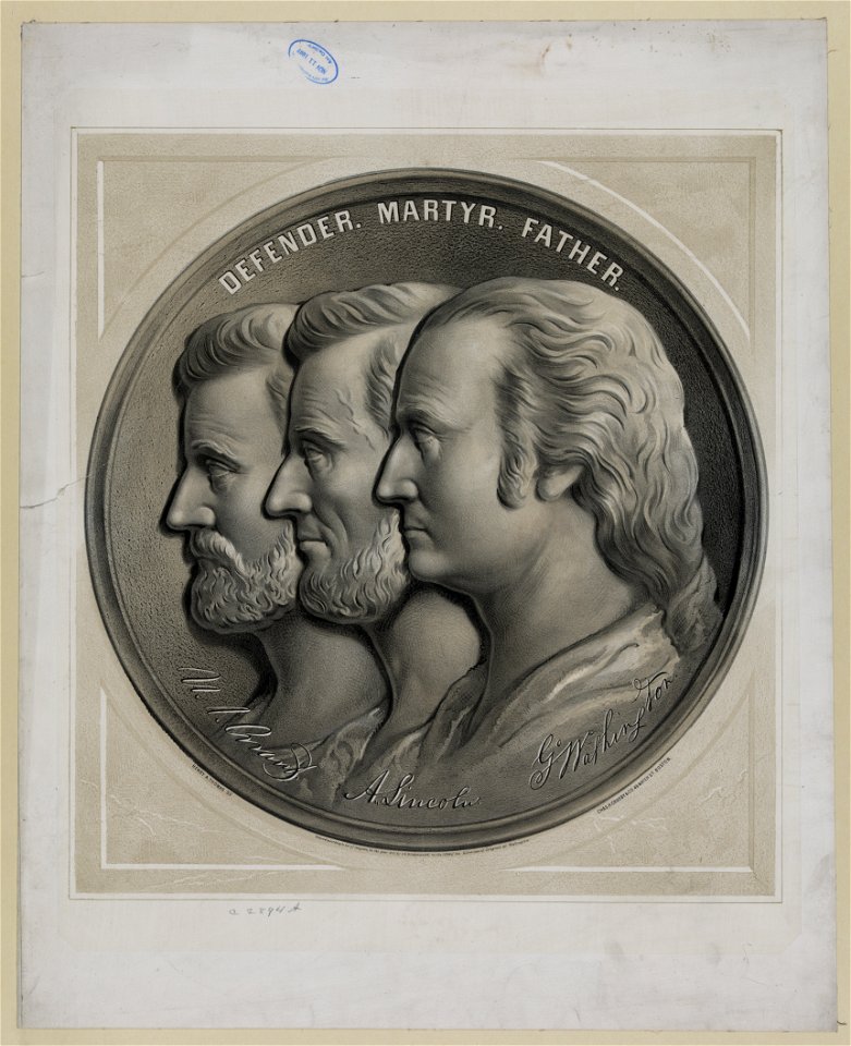 Defender, martyr, father - U.S. Grant, A. Lincoln, G. Washington - Henry A. Thomas sc. LCCN2006678334