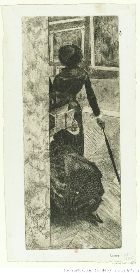 Degas - Au Louvre, la peinture, Mary Cassatt, btv1b10462517r
