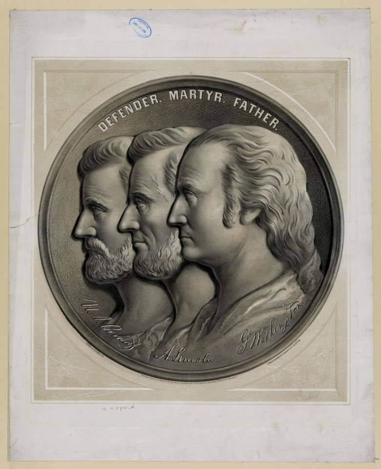 Defender, martyr, father - U.S. Grant, A. Lincoln, G. Washington - Henry A. Thomas sc. LCCN2006678334