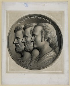 Defender, martyr, father - U.S. Grant, A. Lincoln, G. Washington - Henry A. Thomas sc. LCCN2006678334