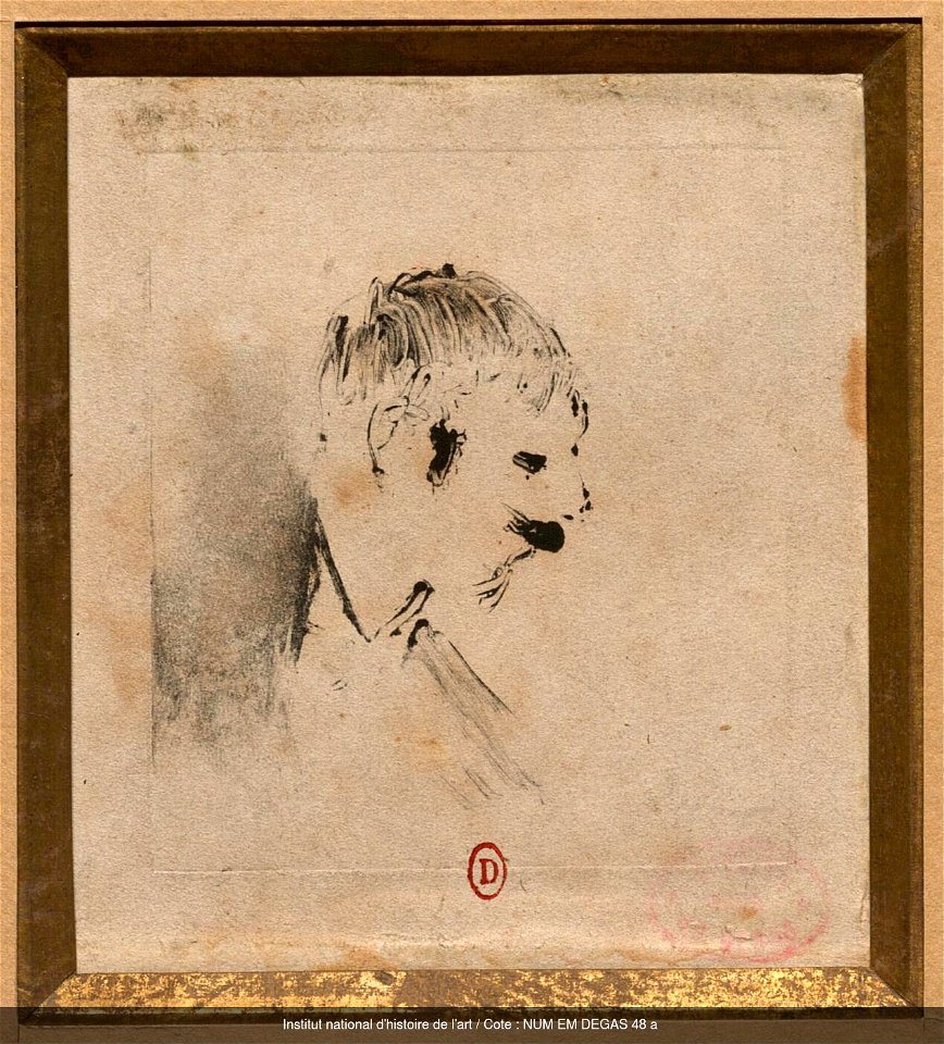 Degas - Buste d'homme à moustache de profil à droite (épr. a), NUM EM DEGAS 48 a