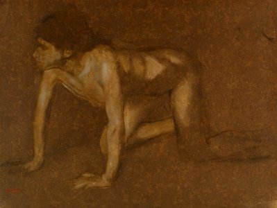Degas - A Nude Youth Crawling, Study for Young Spartan Girls Challenging Boys, c. 1860, 1927.62