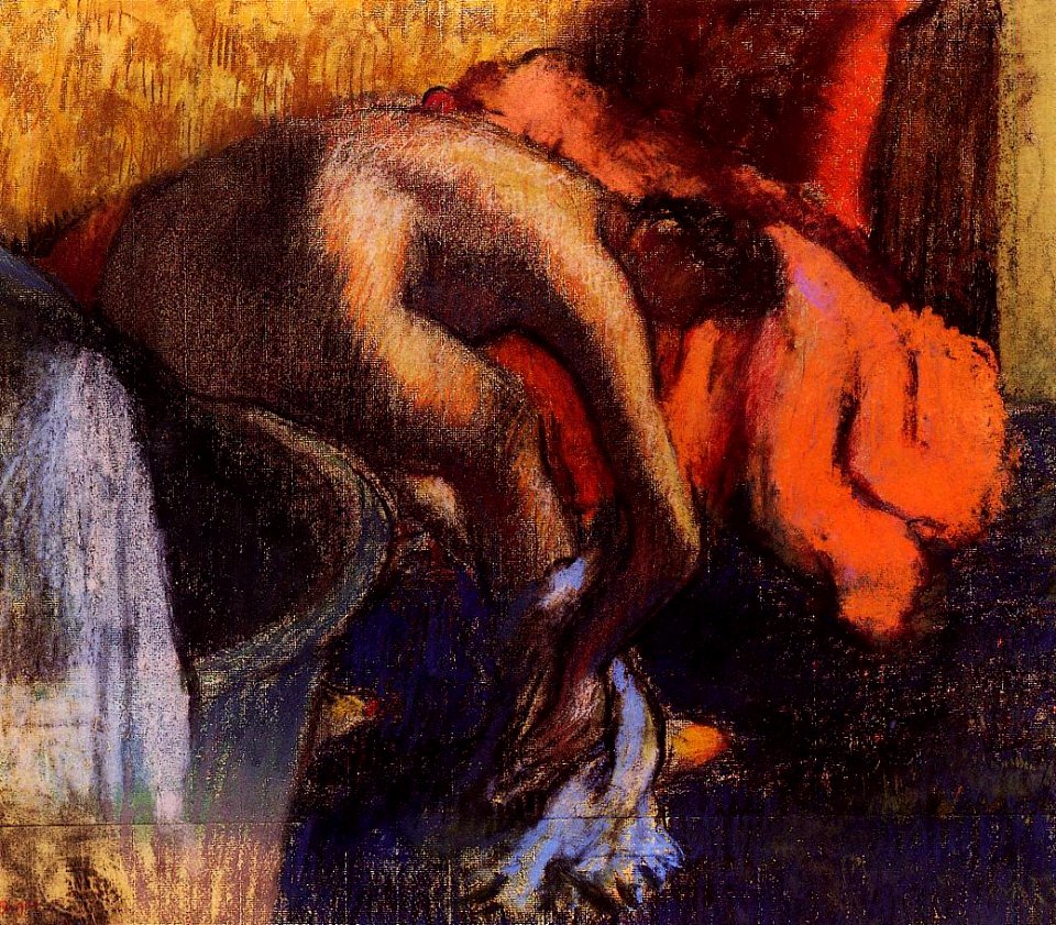 Degas - After Bathing, Woman Drying Her Leg, circa 1893