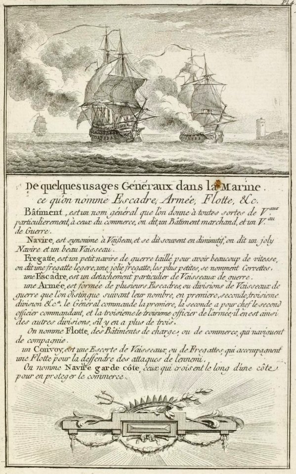 Definition des termes de marine avec illustration de N. Ozanne