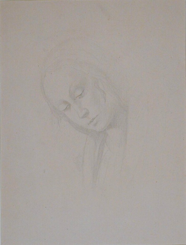 Degas - A woman's head inclined to left and a draped figure in profile facing right, WA1954.70.14
