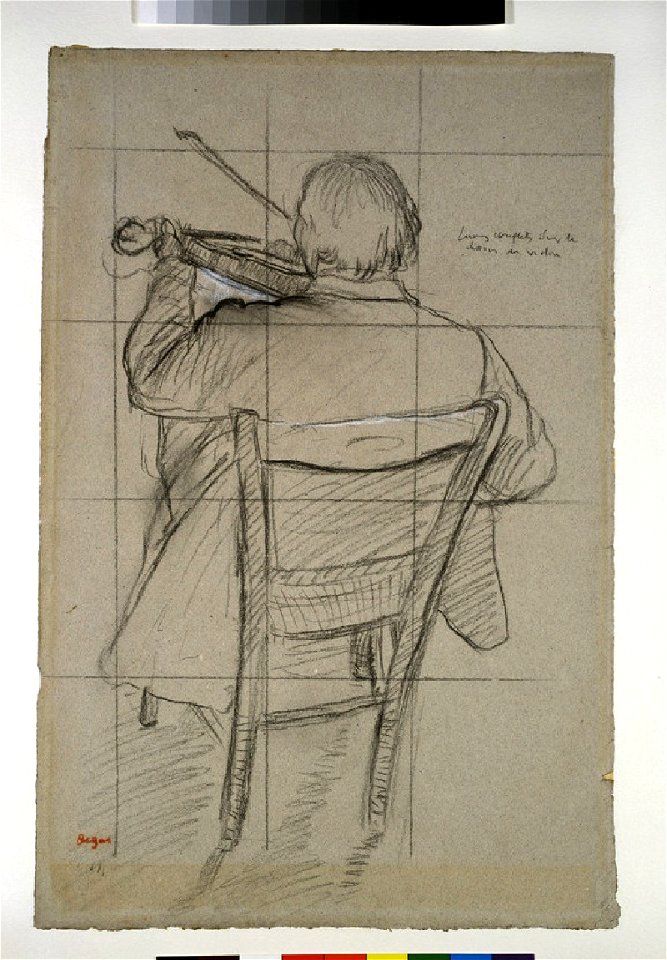 Degas - A seated violinist seen from behind, WA1977.26