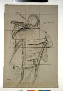 Degas - A seated violinist seen from behind, WA1977.26