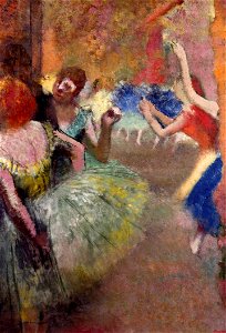 Degas - Ballet Scene, circa 1885. Free illustration for personal and commercial use.