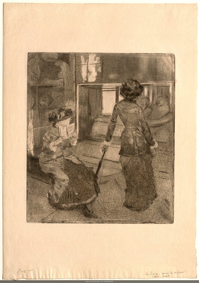 Degas - Au Louvre, Musée des Antiquités, Mary Cassatt, NUM EM DEGAS 30