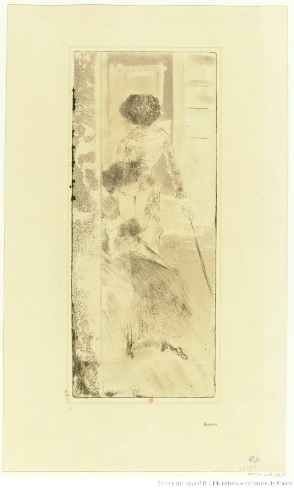 Degas - Au Louvre, la peinture, Mary Cassatt, 1er état, btv1b10462519n