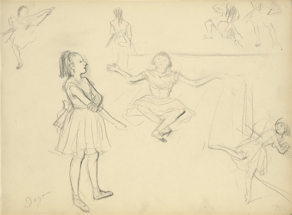 Degas - Ballet Dancers Rehearsing, 95.GD.35.12