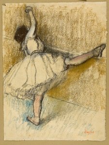 Degas - Dancer Stretching at the Bar, 1933.1229. Free illustration for personal and commercial use.