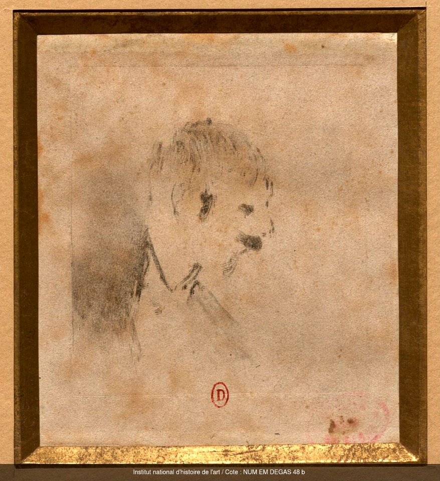 Degas - Buste d'homme à moustache de profil à droite (épr. b), NUM EM DEGAS 48 b