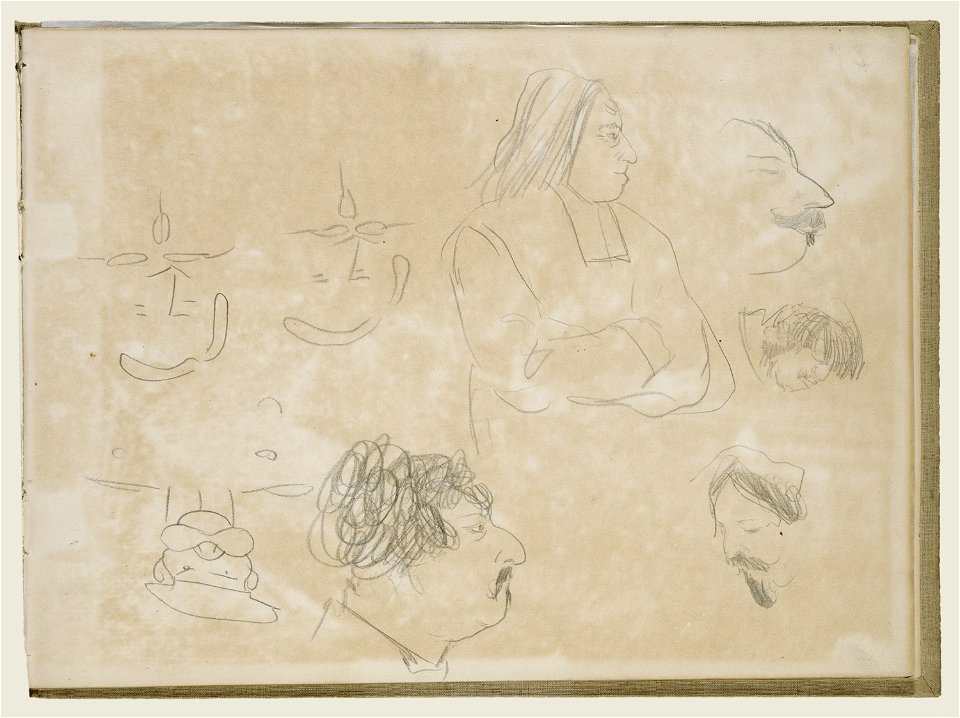 Degas - Caricature Sketches, 95.GD.35.39