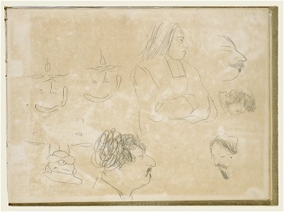 Degas - Caricature Sketches, 95.GD.35.39
