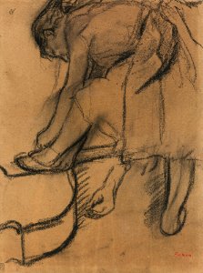 Degas - Dancer Adjusting Her Slipper, ca. 1879, 67.273. Free illustration for personal and commercial use.