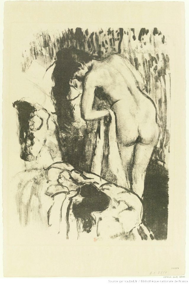 Degas - Femme nue debout, à sa toilette, btv1b10462513z