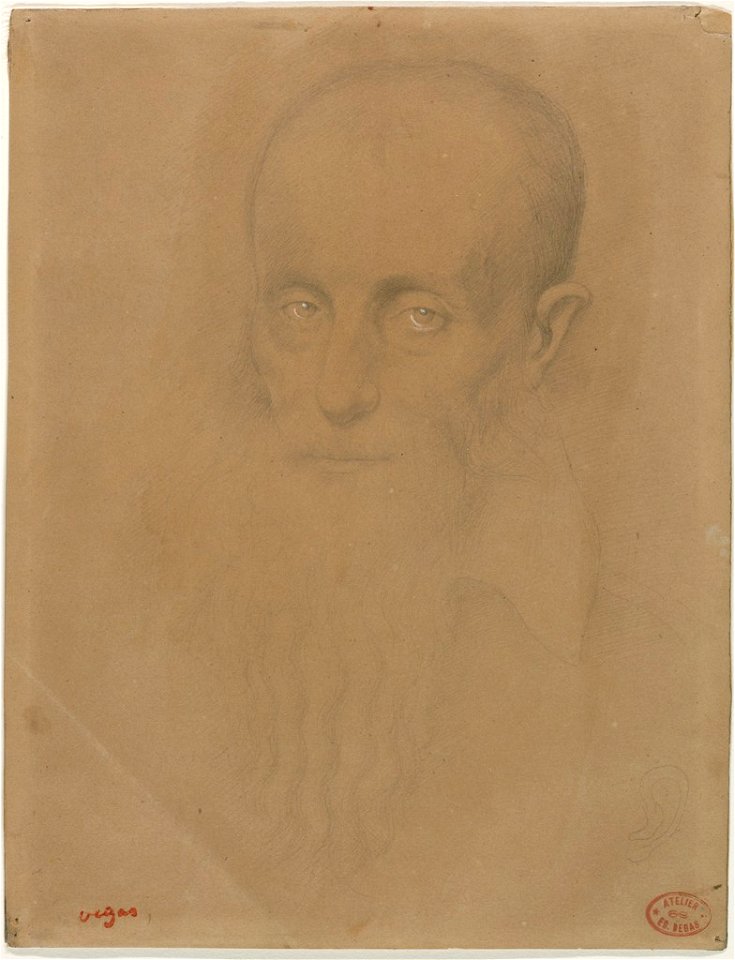 Degas - Head of a Bearded Old Man, after a Drawing in the Louvre by François Clouet, 1943.26