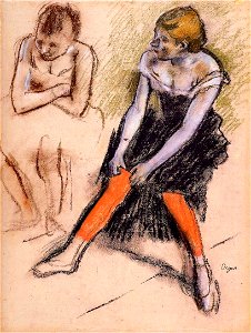 Degas - Dancer with Red Stockings, circa 1884