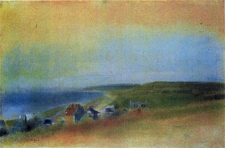 Degas - Houses on the Sea Shore, Circa 1869. Free illustration for personal and commercial use.