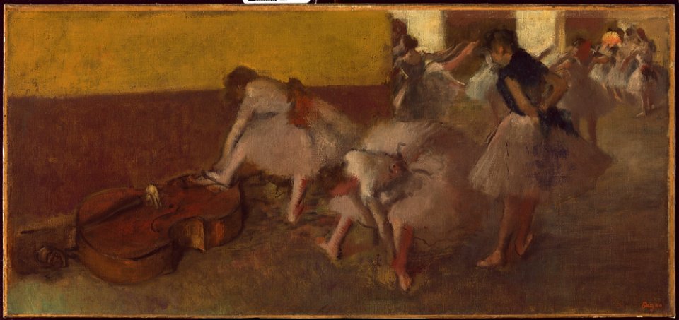 Degas - Dancers in the Green Room, ca. 1879, 21.5. Free illustration for personal and commercial use.