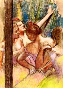 Degas - Dancers, circa 1896. Free illustration for personal and commercial use.