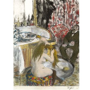 Degas - FEMME NUE SE COIFFANT, circa 1877-79, L 456