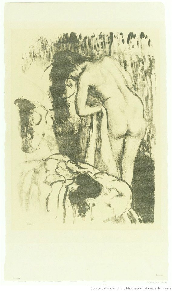 Degas - Femme nue debout, à sa toilette, btv1b10462512h