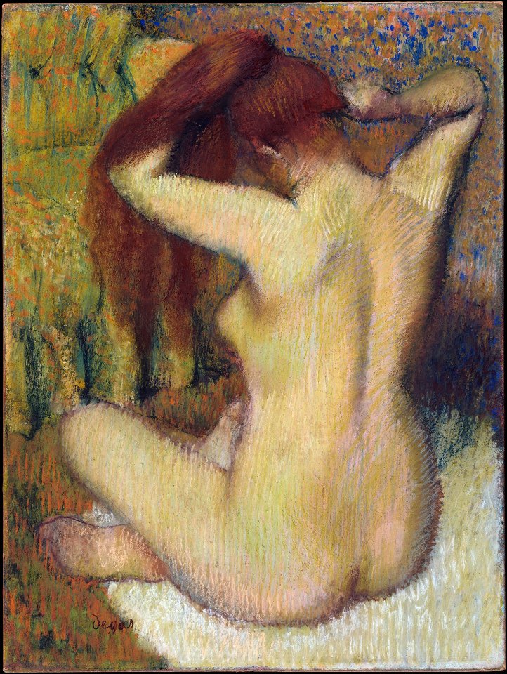 Degas - Frau sich die Haare kämmend