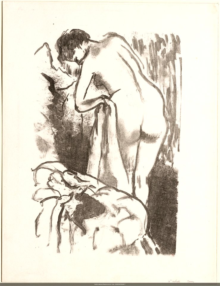 Degas - Femme nue debout à sa toilette, NUM EM DEGAS 7
