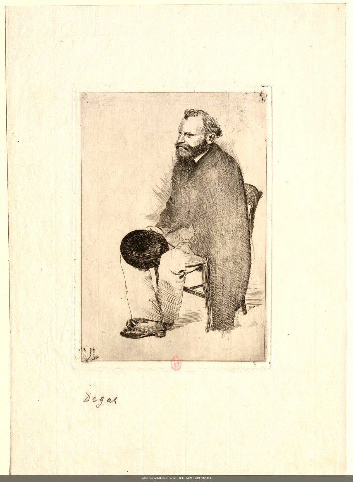 Degas - Manet assis de 3 4 à gauche, NUM EM DEGAS 19 b