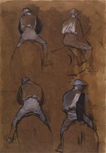 Degas - Four Studies of a Jockey, 1933.469. Free illustration for personal and commercial use.