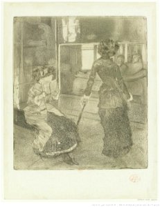 Degas - Mary Cassatt au Louvre. Musée des Antiques, 9e et dernier état, btv1b104625201